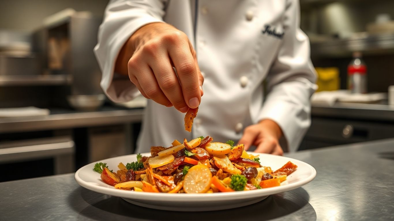 Plat créatif préparé avec des restes pour lutter contre le gaspillage.