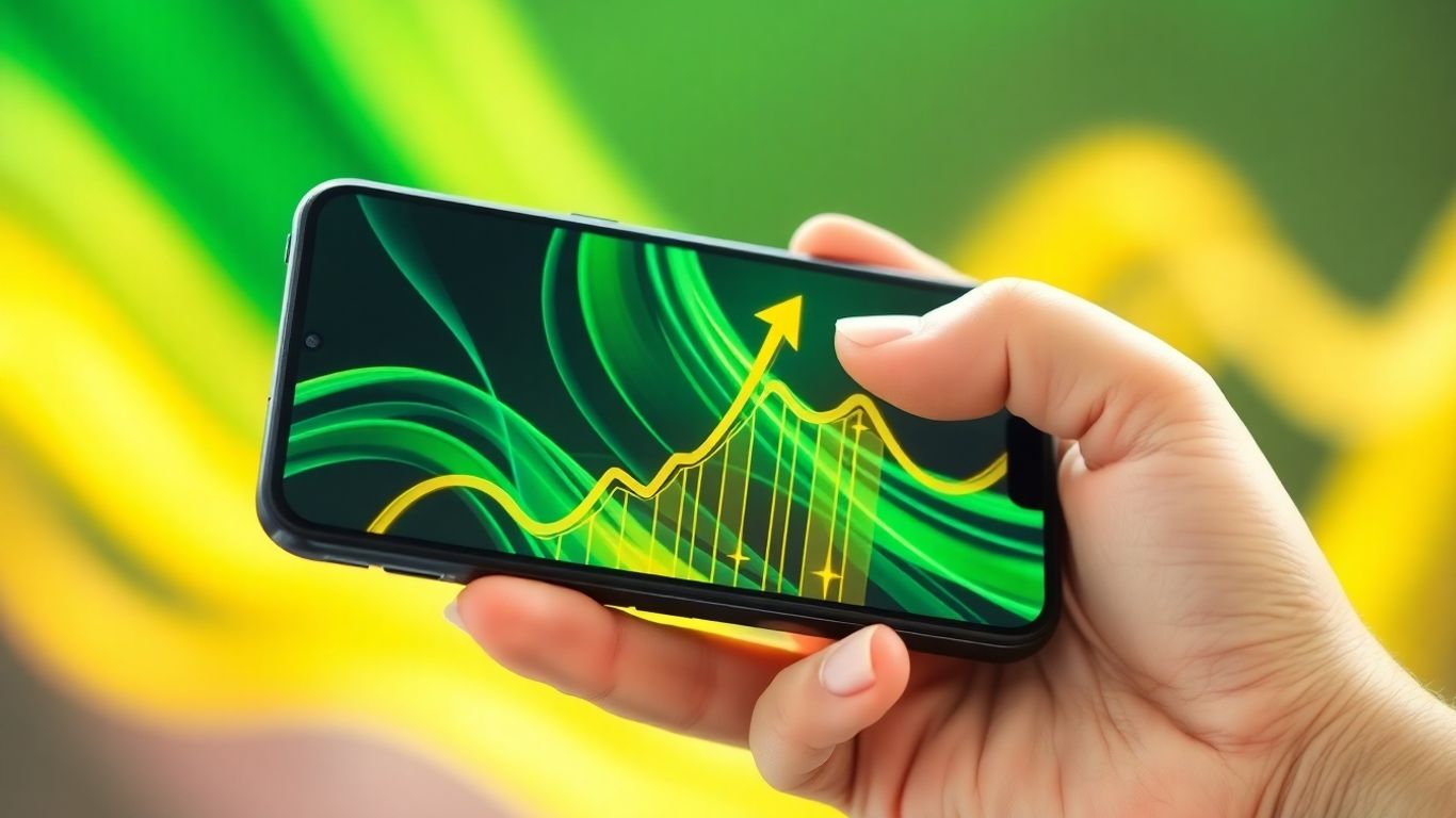 Forex trading success with abstract growth visuals.