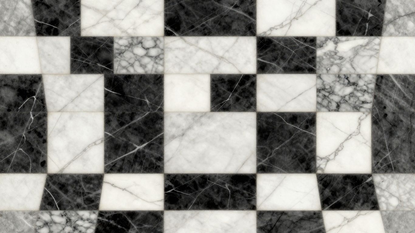 Checkerboard marble tiles pattern sketch