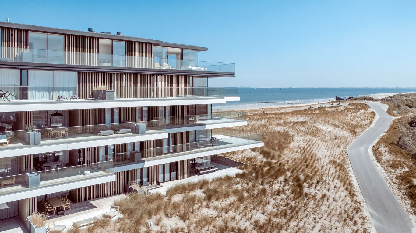 a building on a beach