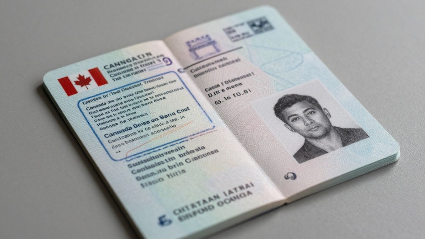Canadian refugee travel document with passport photo.