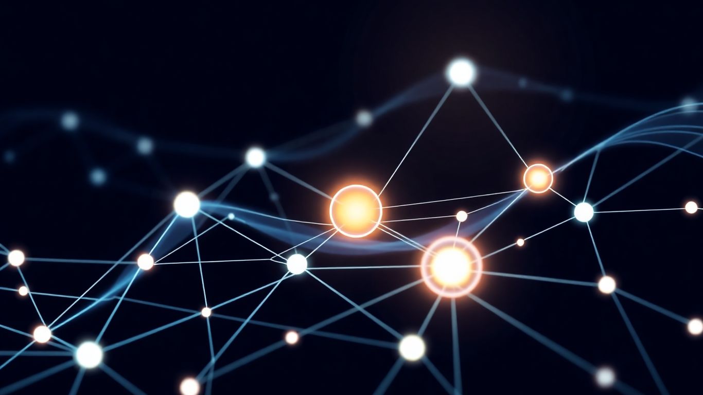 Abstract visualization of website structure and data flow.