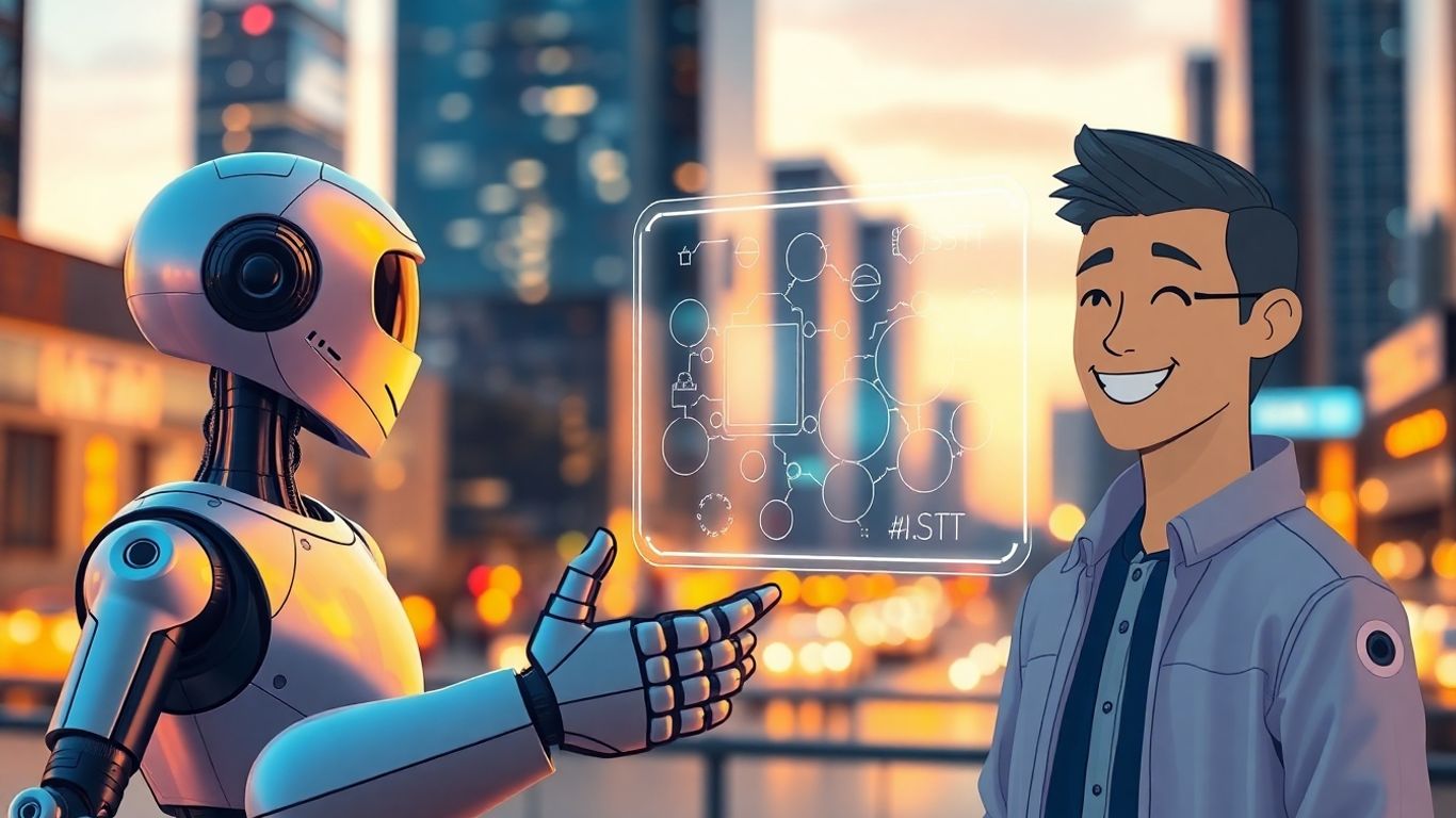 AI chat characters interacting with digital interfaces.