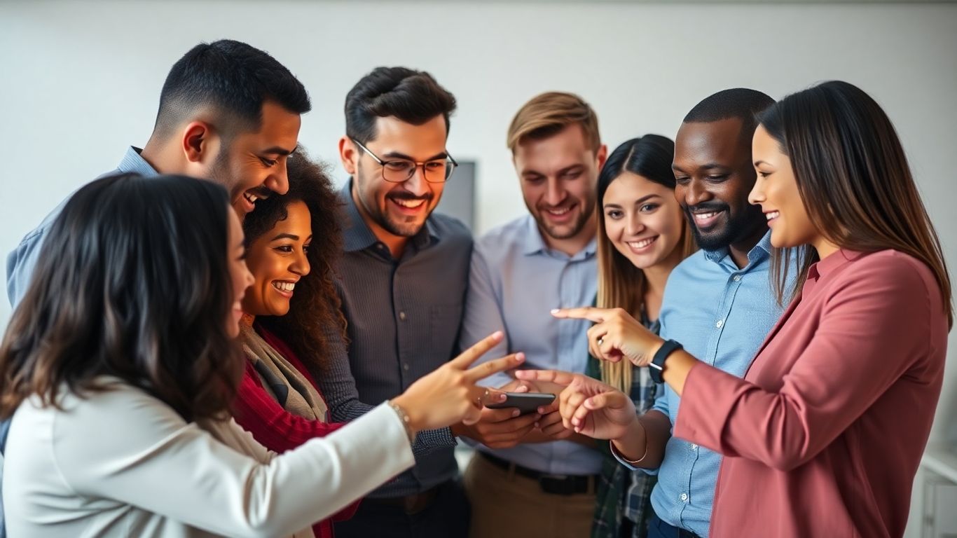 Team collaborating on a digital interface