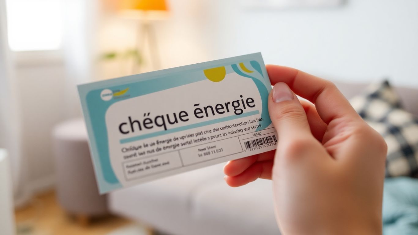 Main de personne tenant un chèque énergie