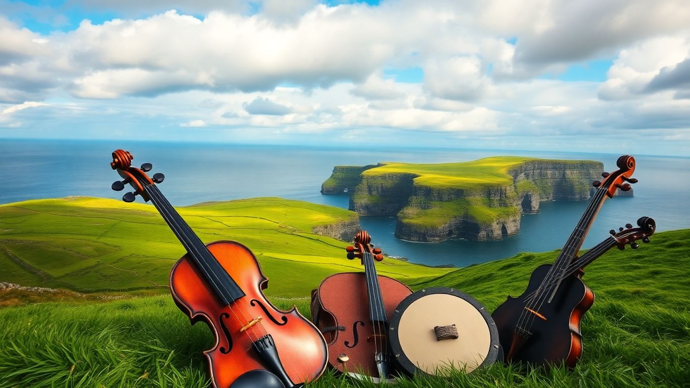 Zielone wzgórza Irlandii i klify