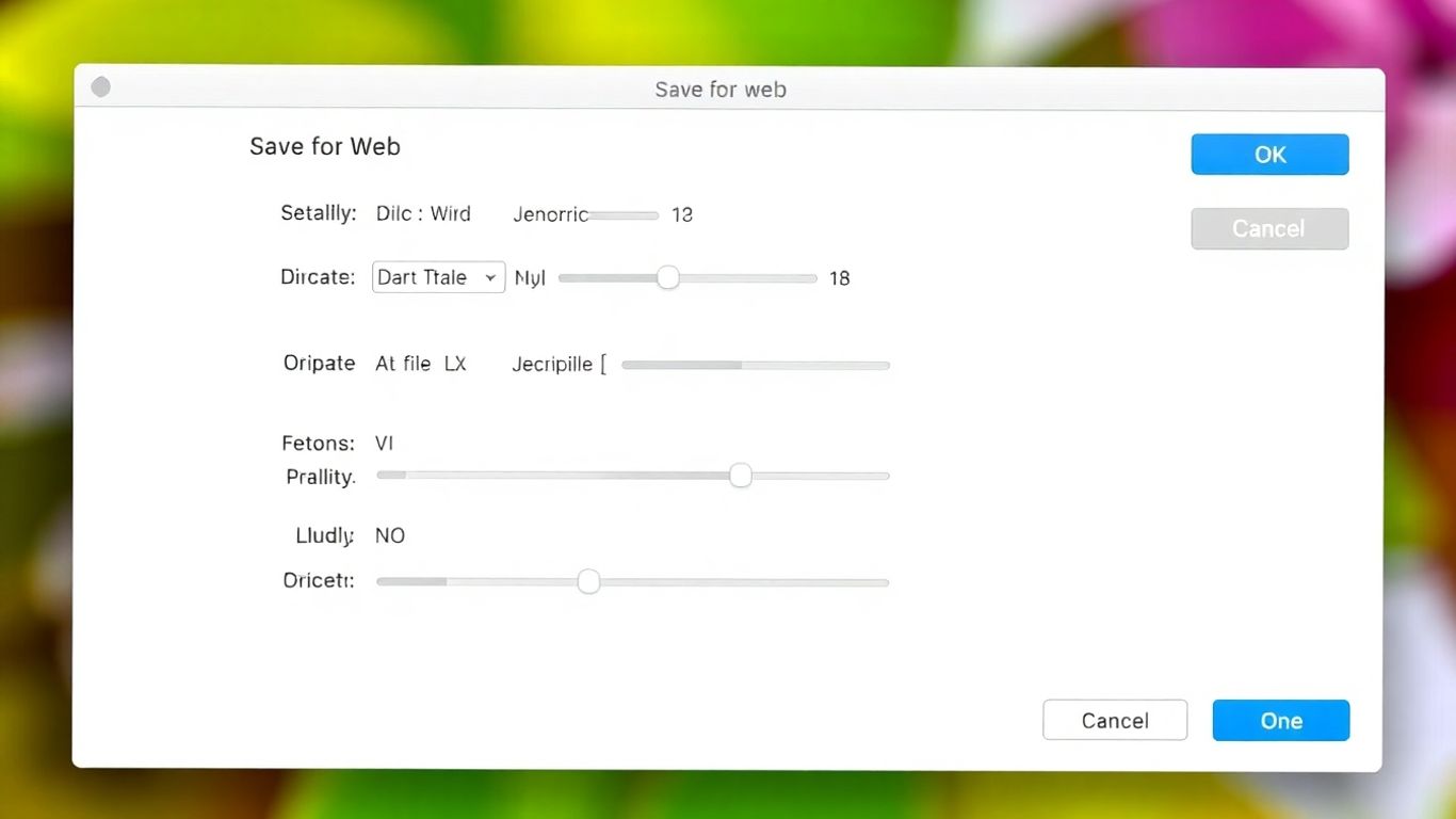 Photoshop Save to Web dialog box