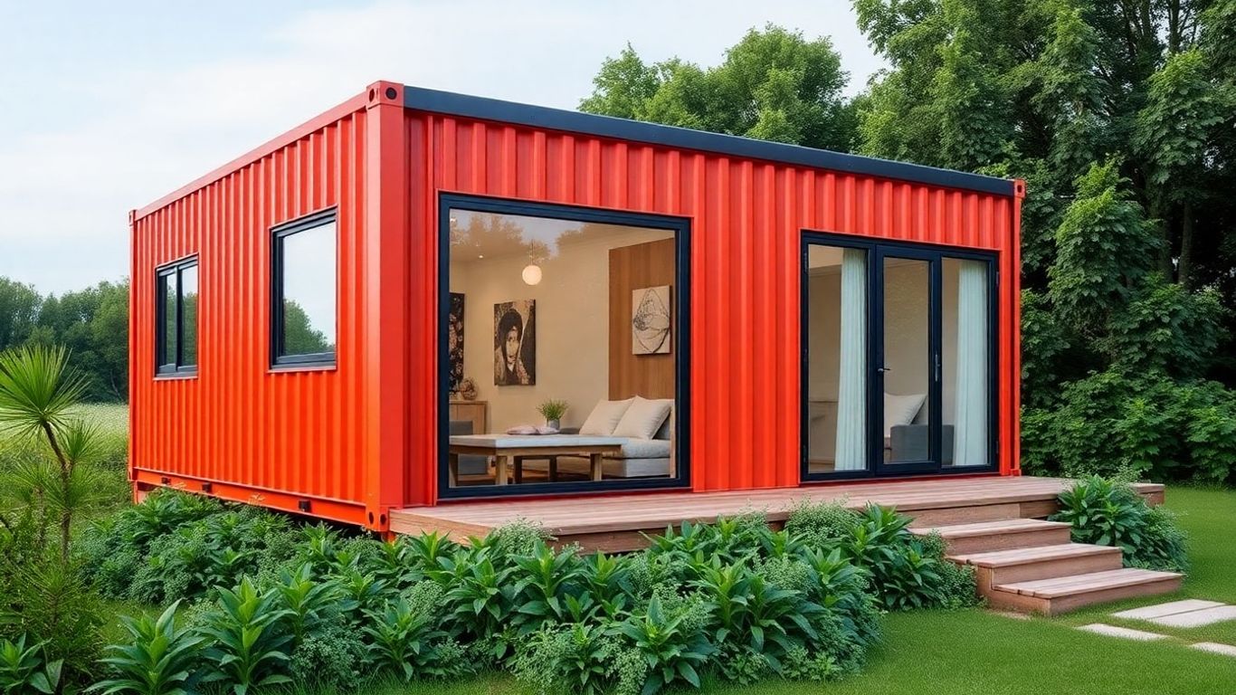 Casă modulară spectaculoasă din containere maritime, design modern.