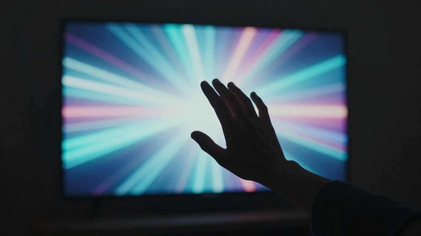 Adult IPTV content on a glowing screen.