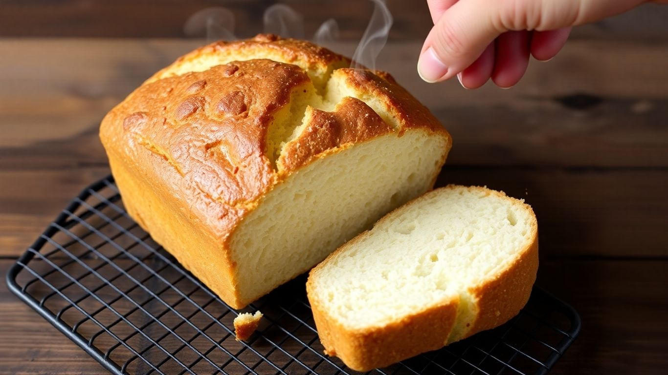 Gluten-free bread cooling and being sliced