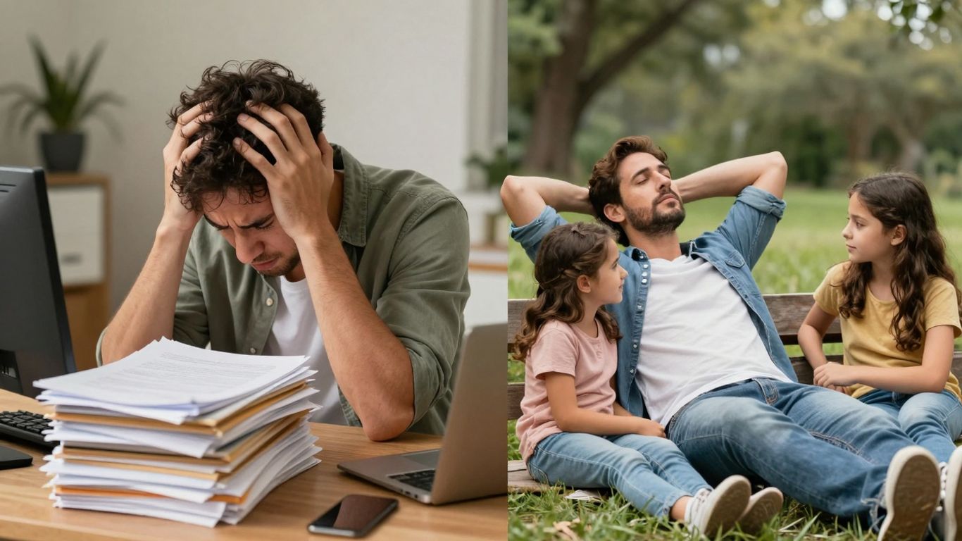 Persoană echilibrată între muncă și viața personală.