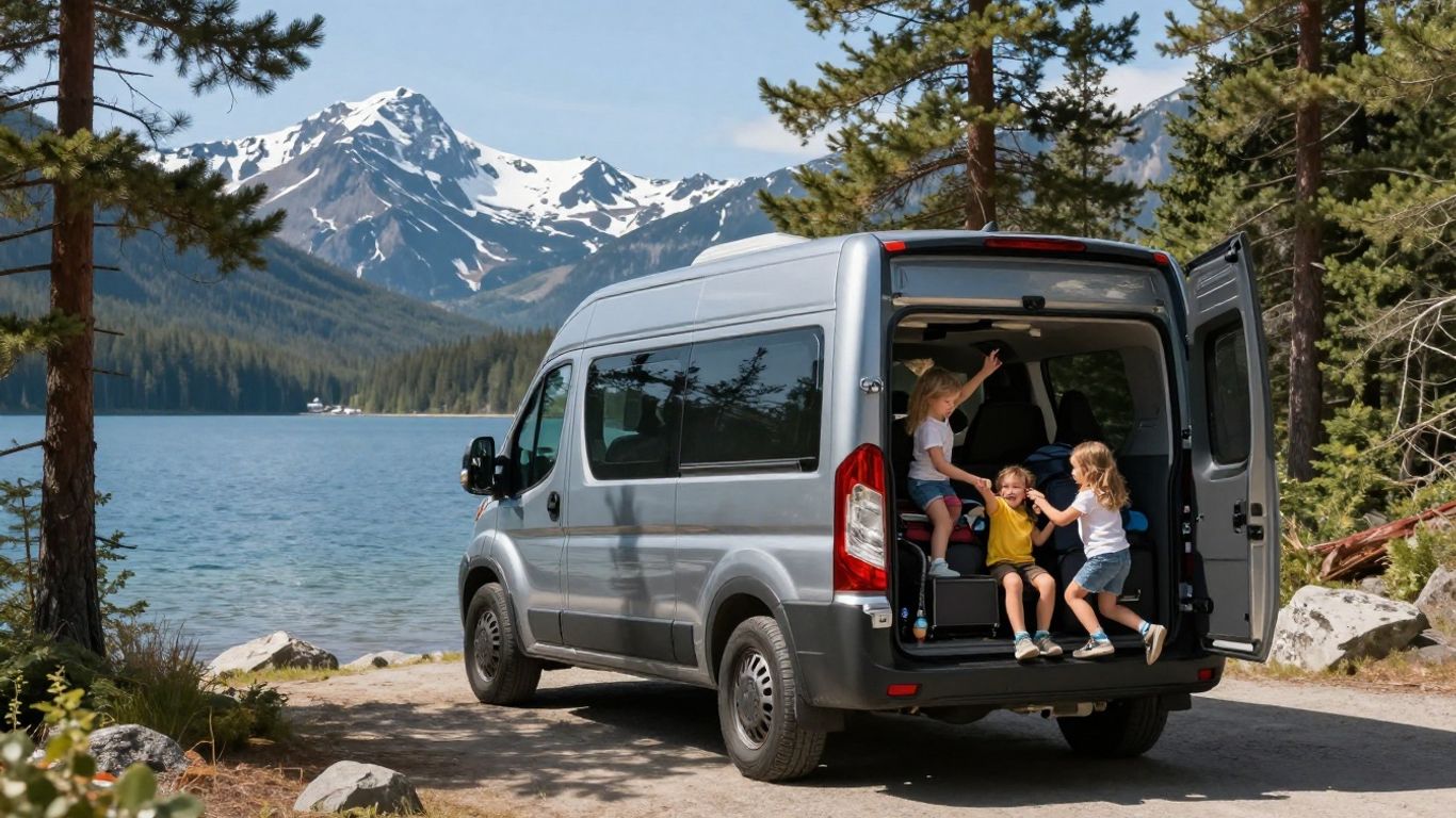 Family loading campervan for Canadian adventure.