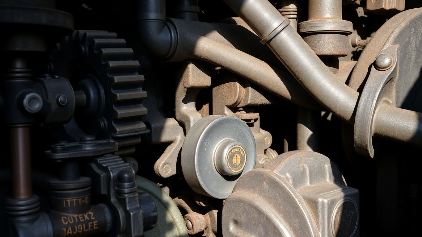 Dirty industrial machine with visible grime and rust.