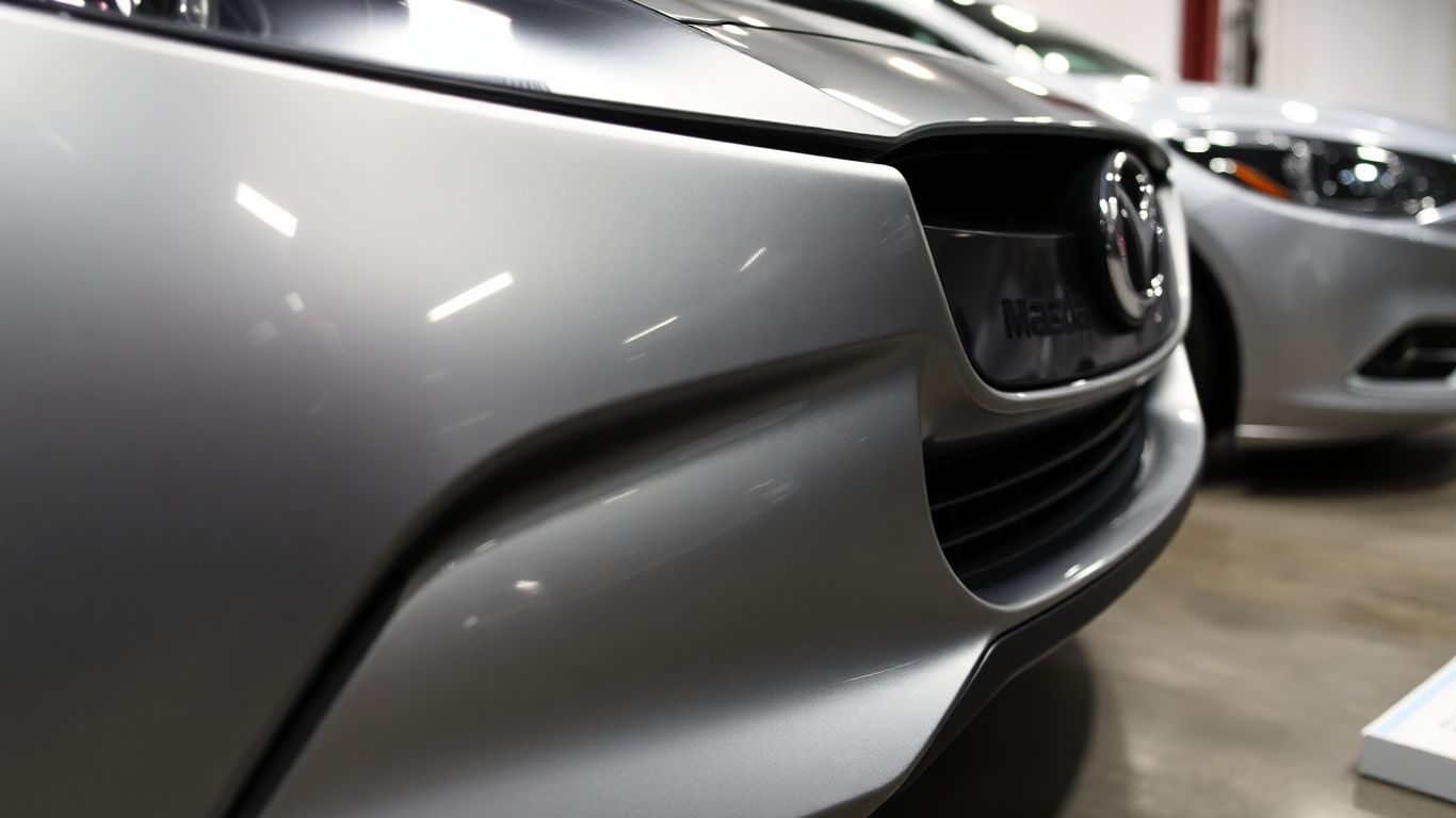 New Mazda bumper with metallic paint finish