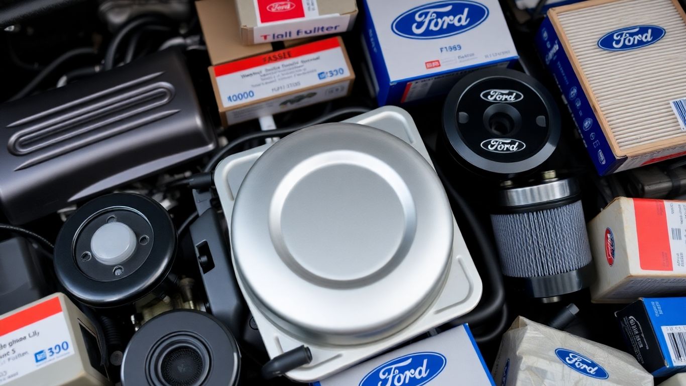 Genuine Ford car parts displayed for sale.