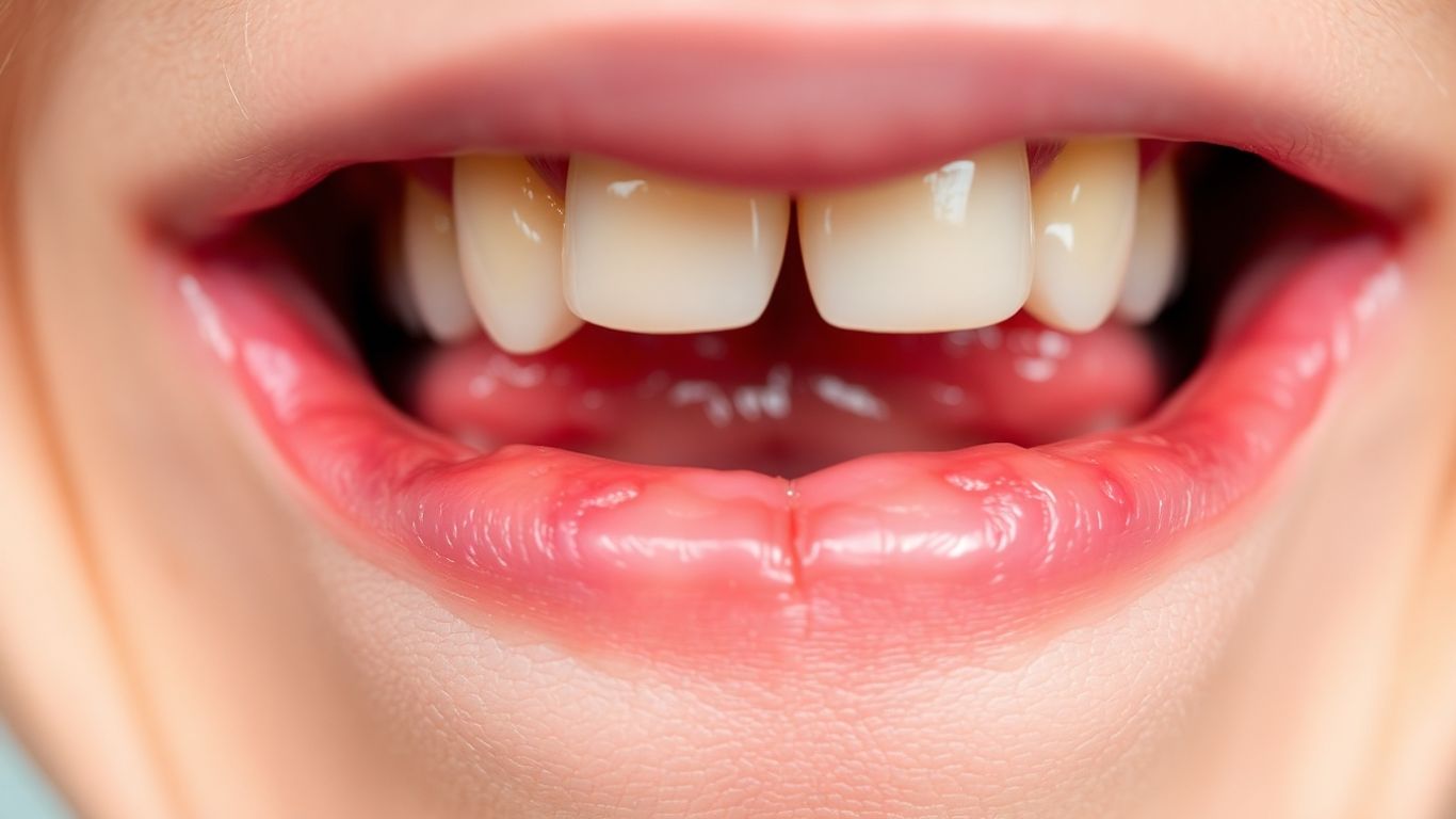 Inflamed gums indicating a smoking-related health risk.