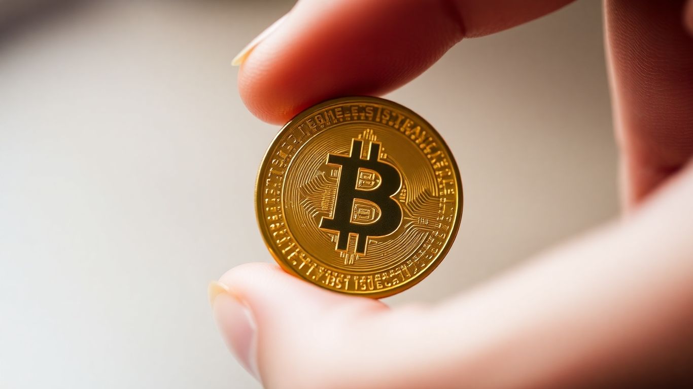 Gold coin held in hand