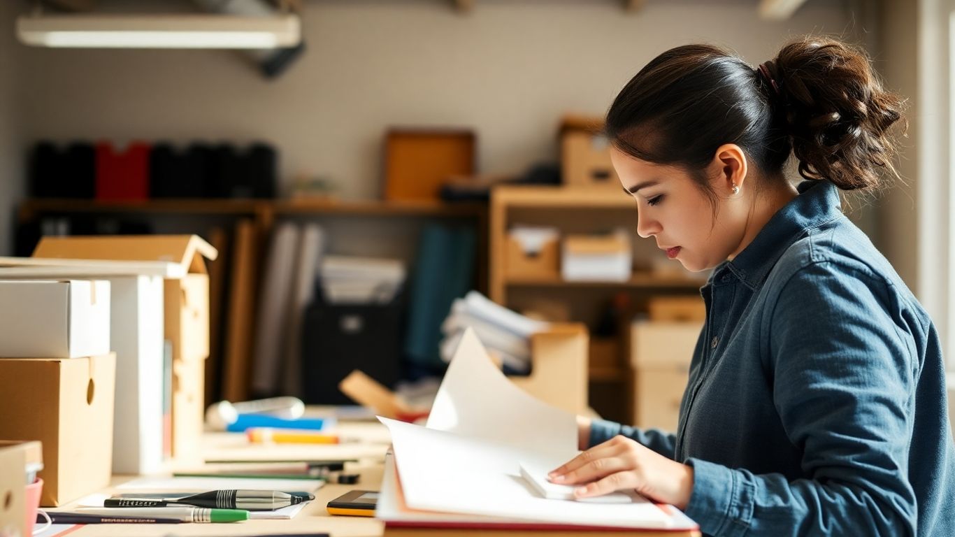 Person actively working on a task, looking focused and productive.