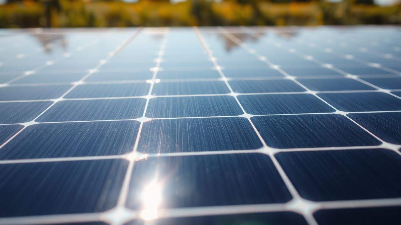 Panneau solaire sous le soleil, gros plan sur les cellules