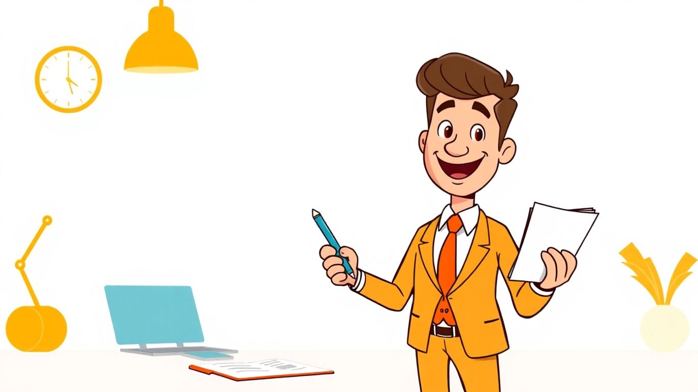 Notary public with documents and business tools.