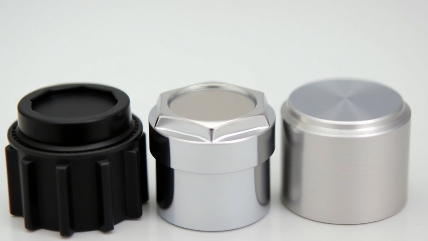 Plastic, metal, and aluminum valve stem caps.