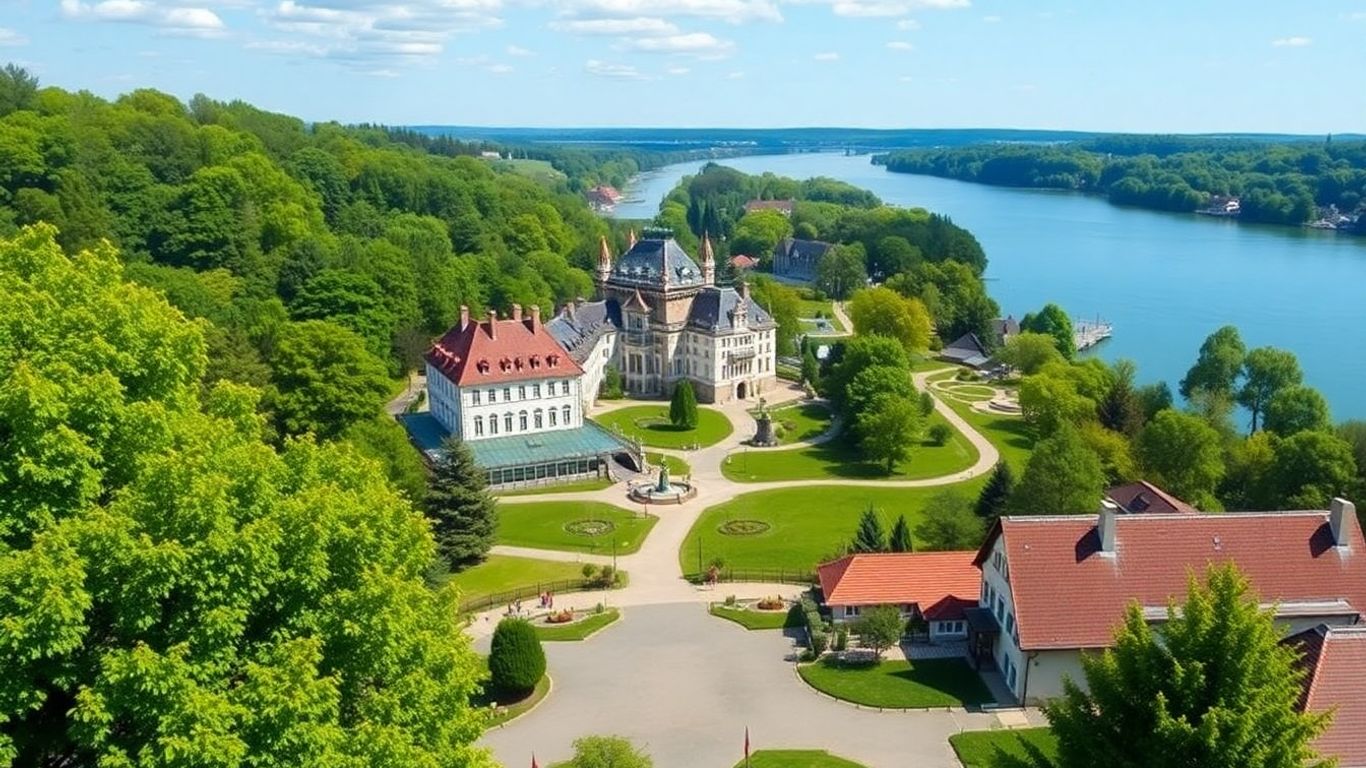 Schloss Benrath mit Park und Rhein