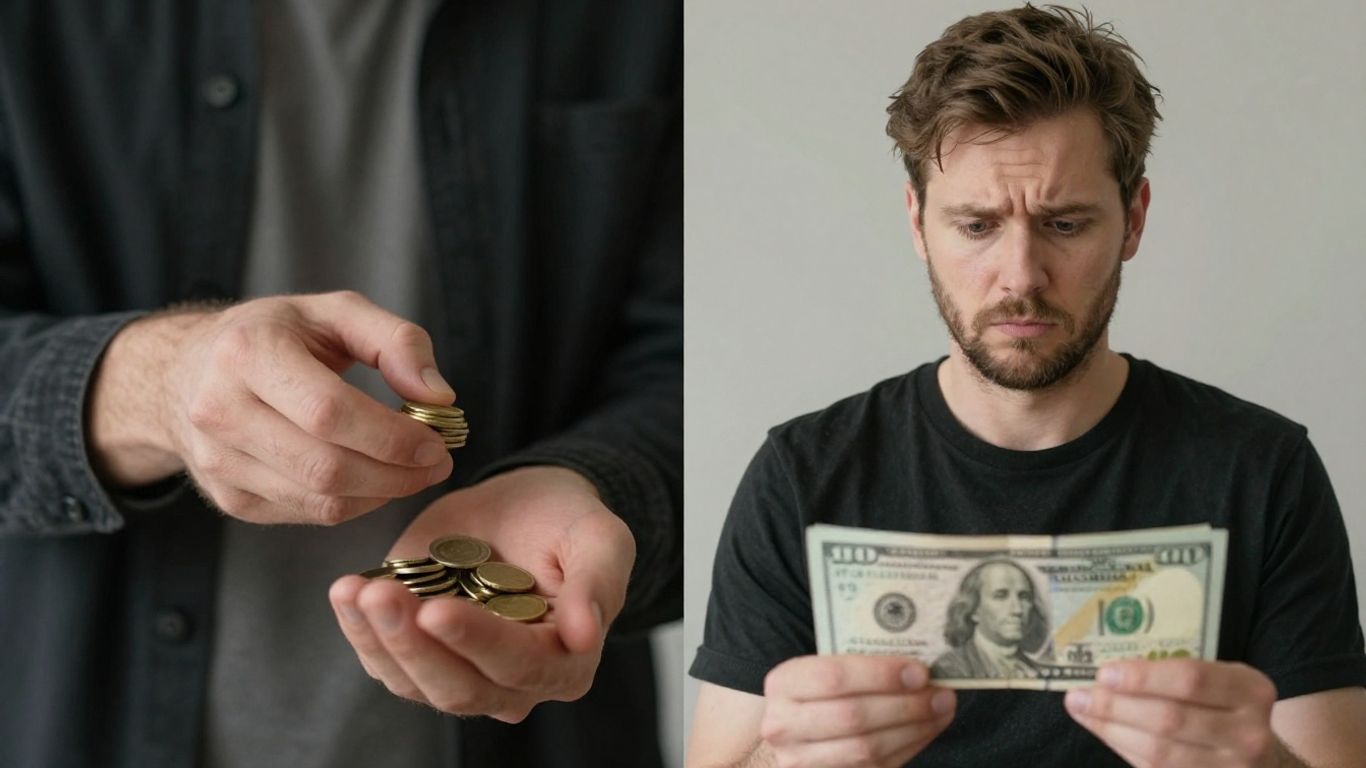 Coins and a large bill representing insurance deductibles and costs.