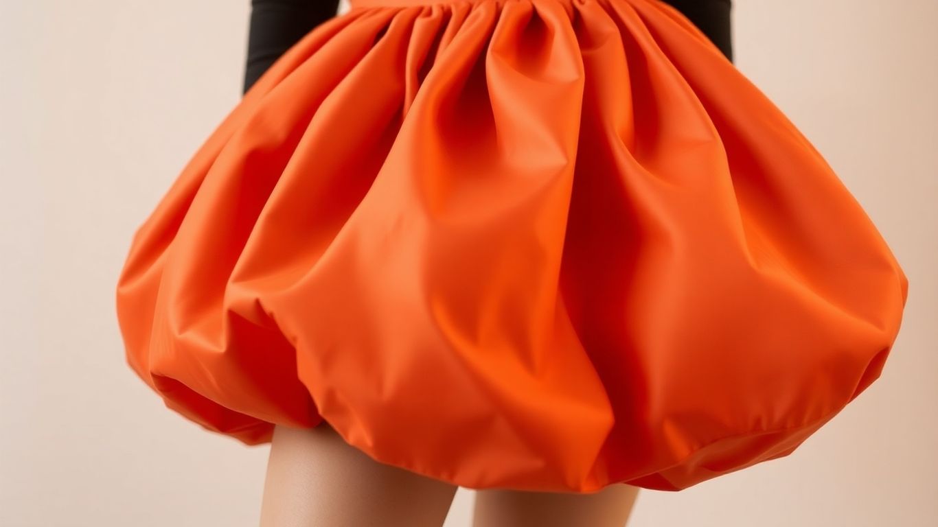 Woman wearing a voluminous, puffy bubble skirt.