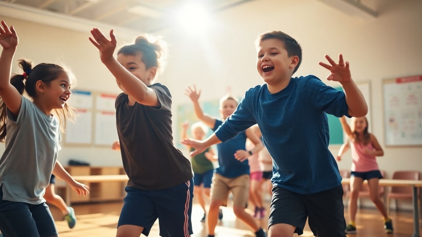 Schüler in Aktion im modernen Sportunterricht