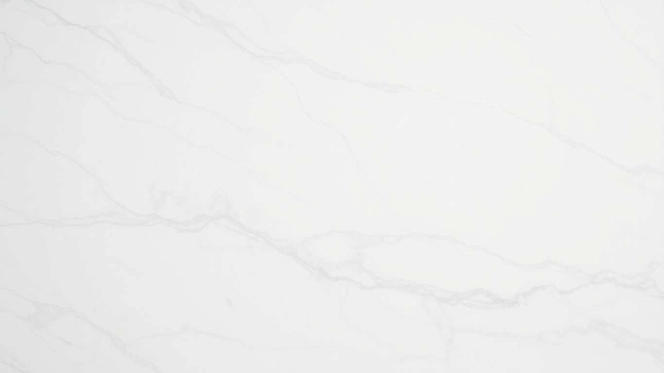 Polished Italian Statuario marble slab with grey veining.
