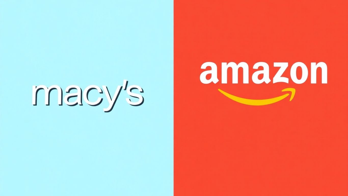 Macy's and Amazon logos merging together.