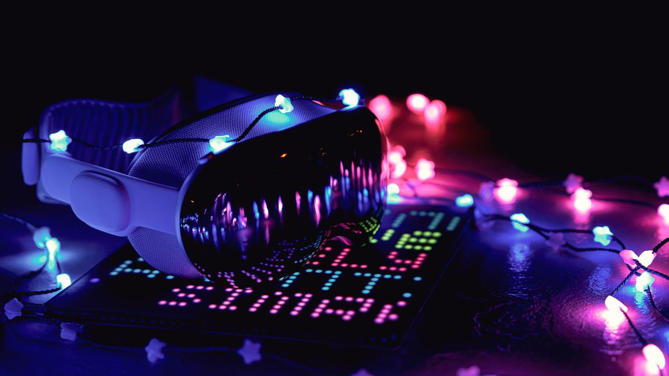 A close up of a camera with a lot of lights around it