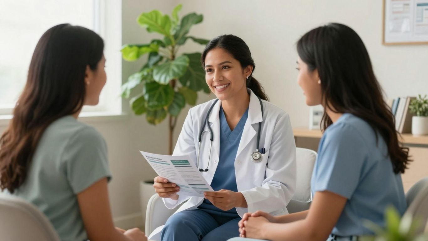 Doctor and patient discussing health in a San Antonio clinic.