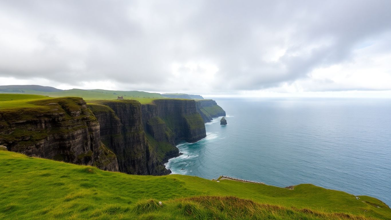 Malownicze klify i zielone wzgórza Irlandii
