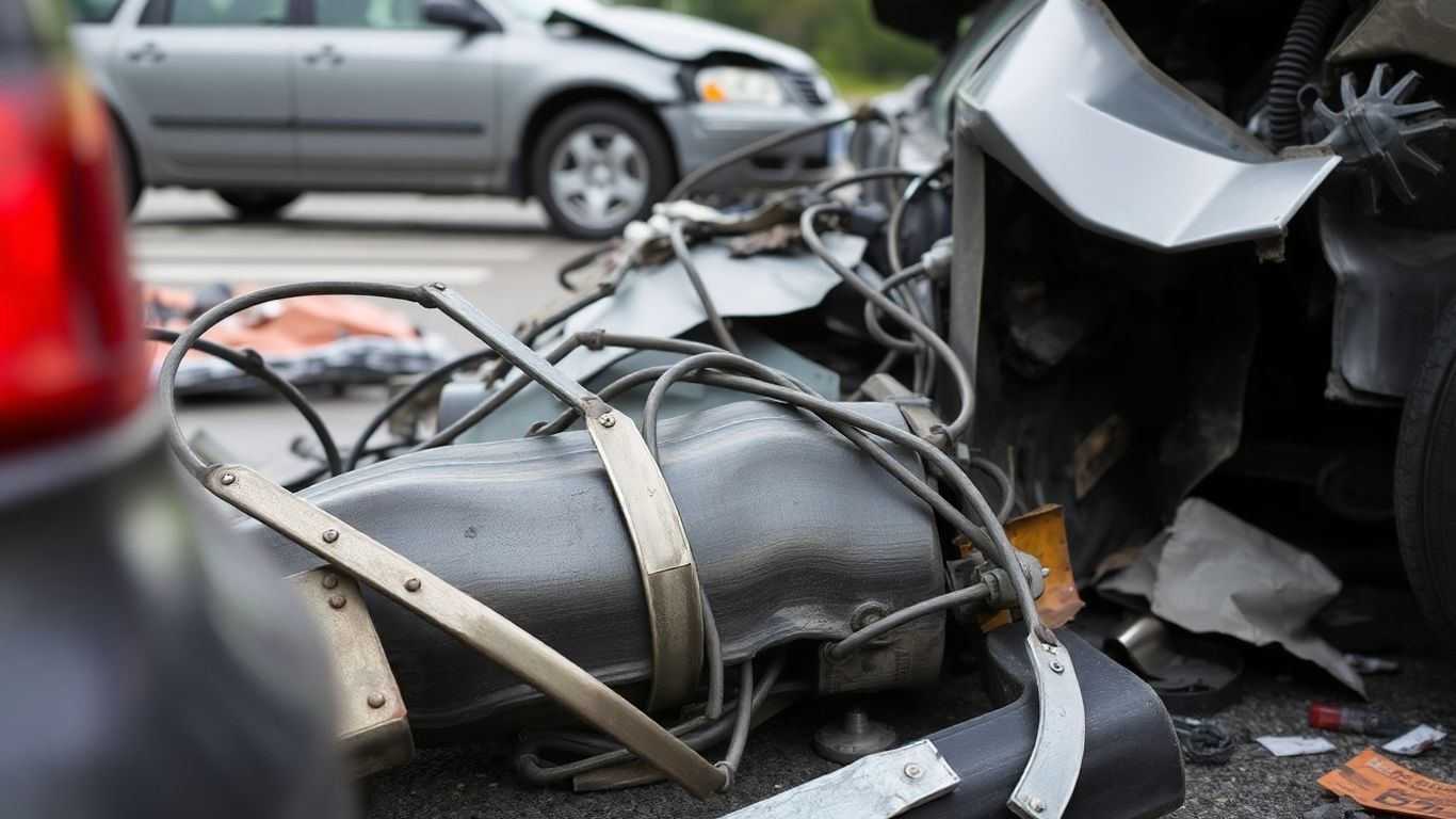 Damaged cars after a car accident in Newnan.