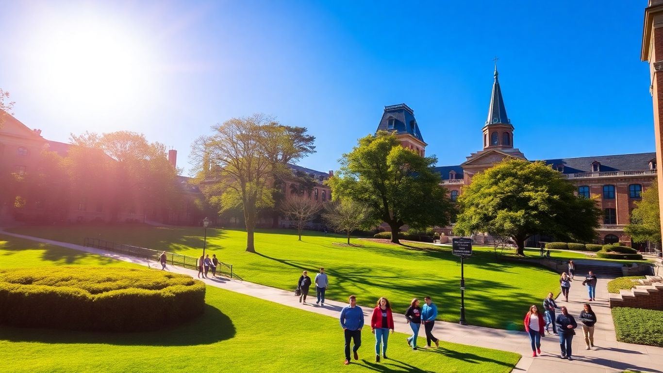 Stevens Institute of Technology campus buildings and students