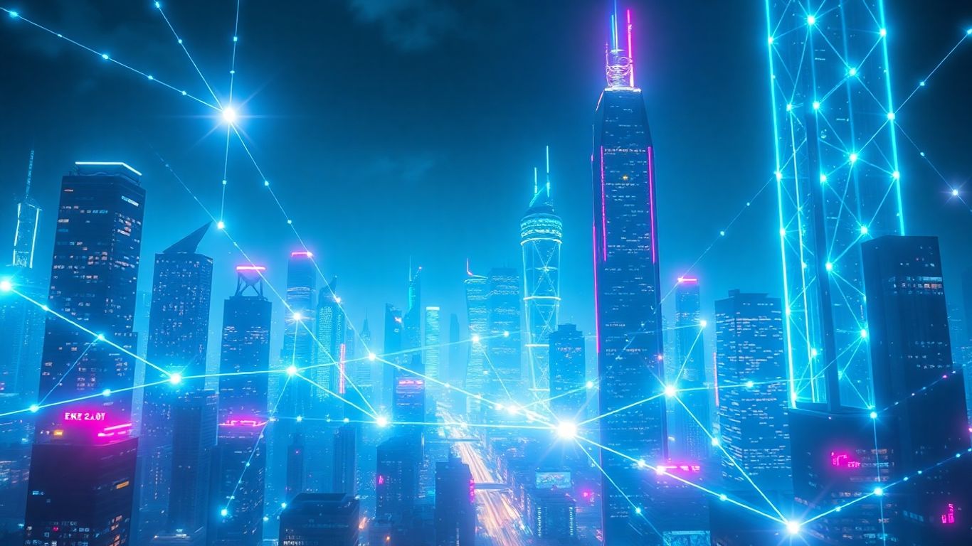 Cérebro humano conectado a redes neurais futuristas.
