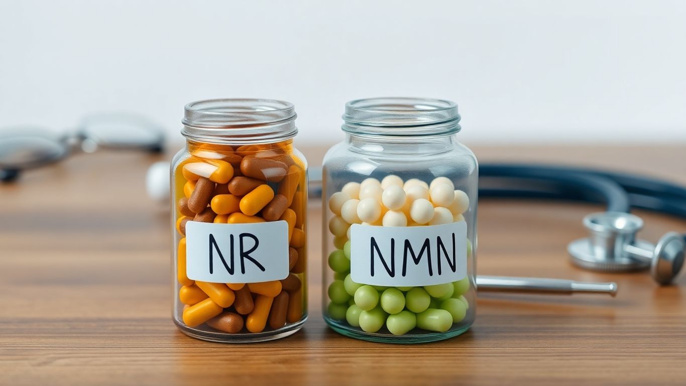 NR and NMN supplements photo with clinical background