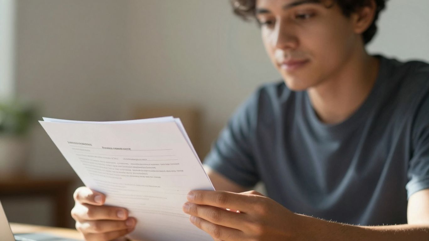 Person reviewing insurance documents