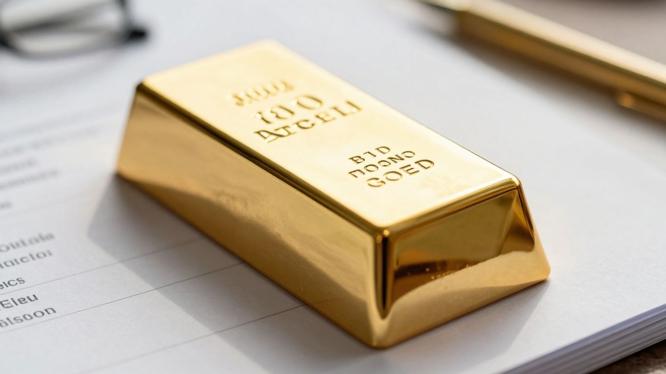 税务文件上的金锭。