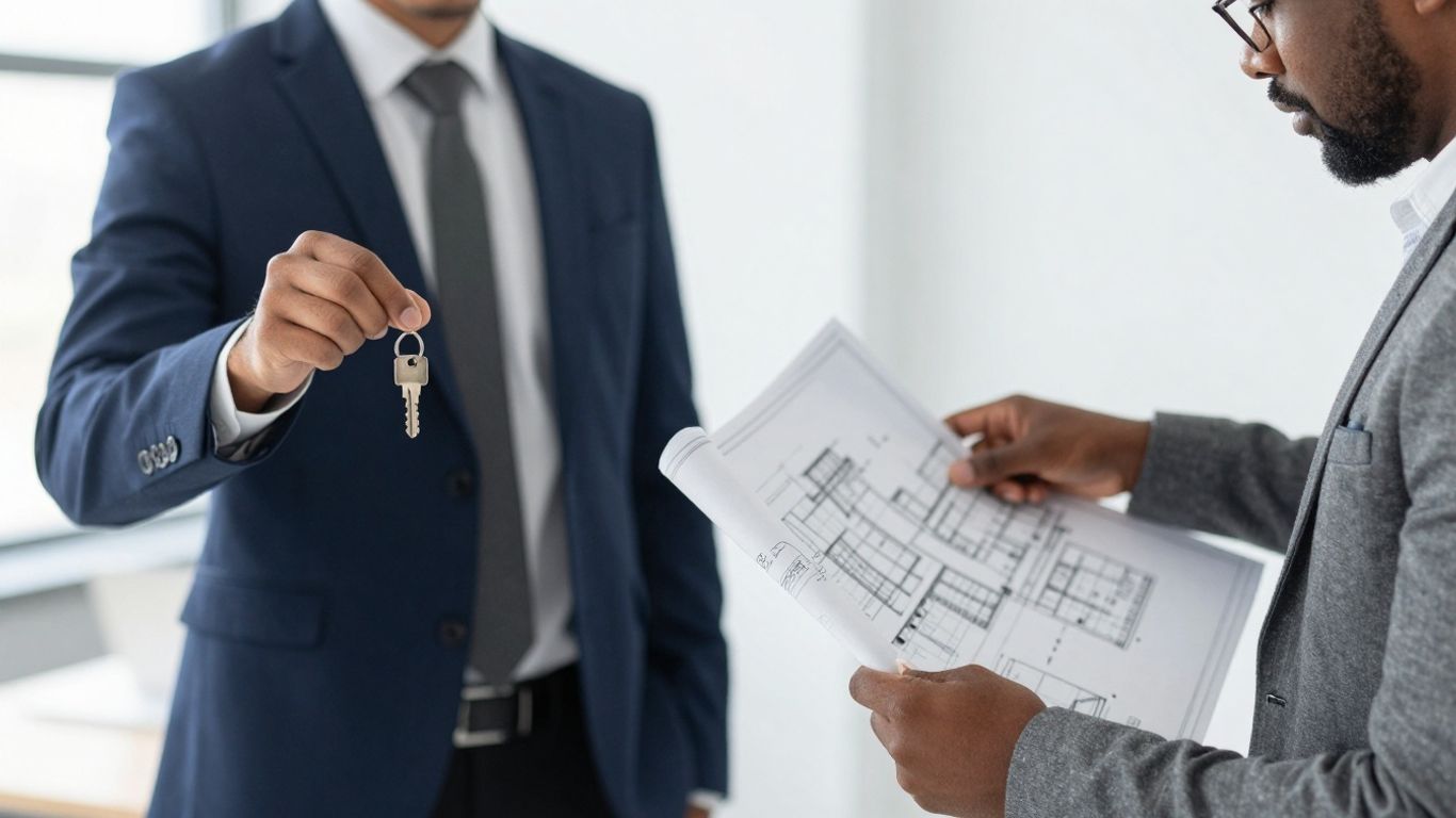 Agent and broker comparing real estate documents.