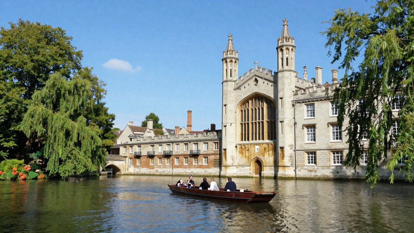 Punts on River Cam, Cambridge, UK