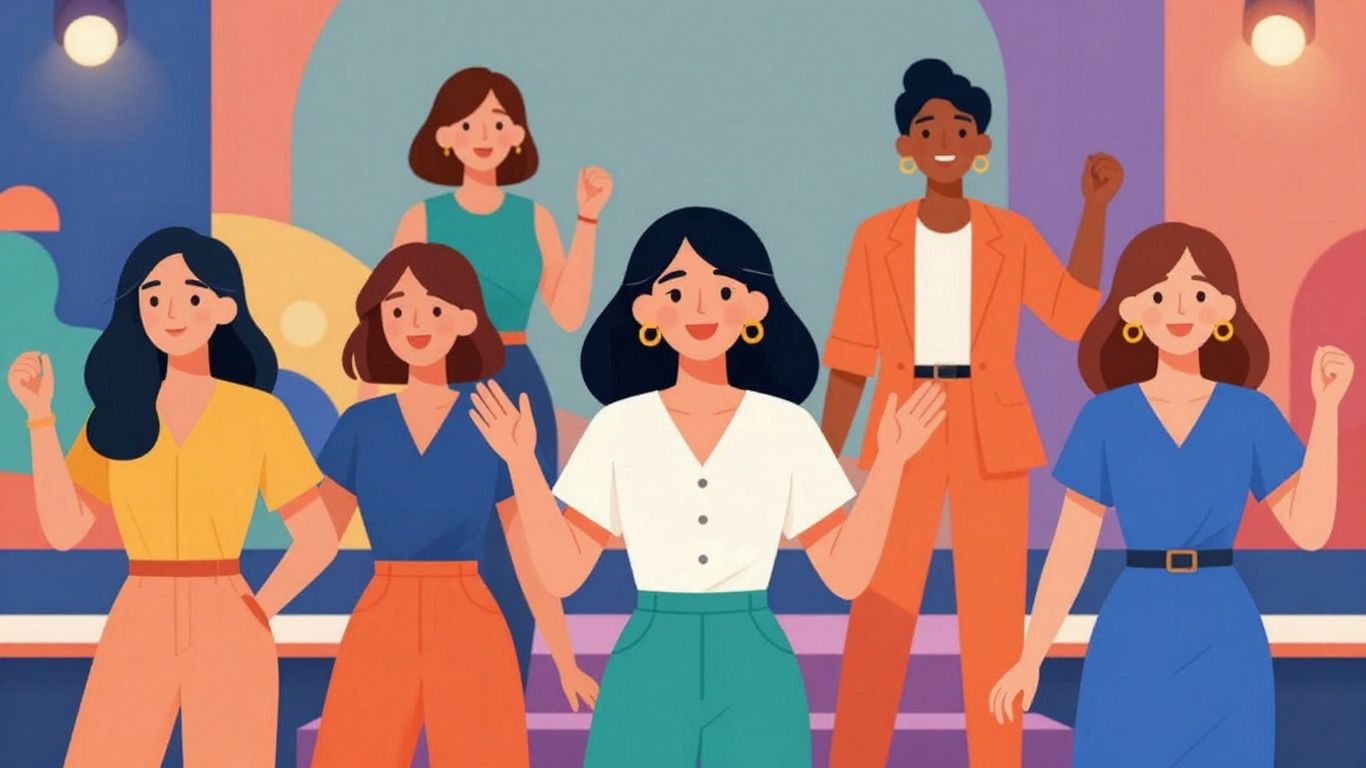 Entertainment Tonight hosts smiling brightly on set.