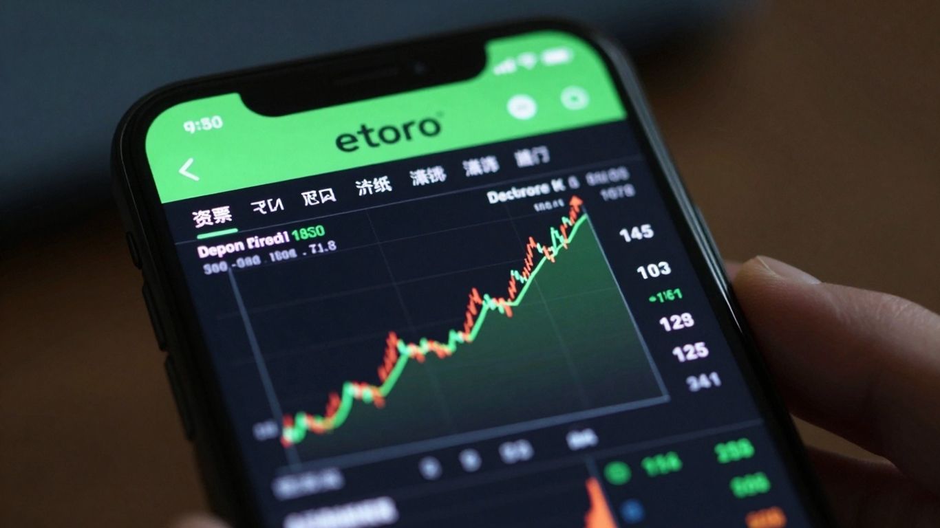 eToro app interface on a smartphone screen