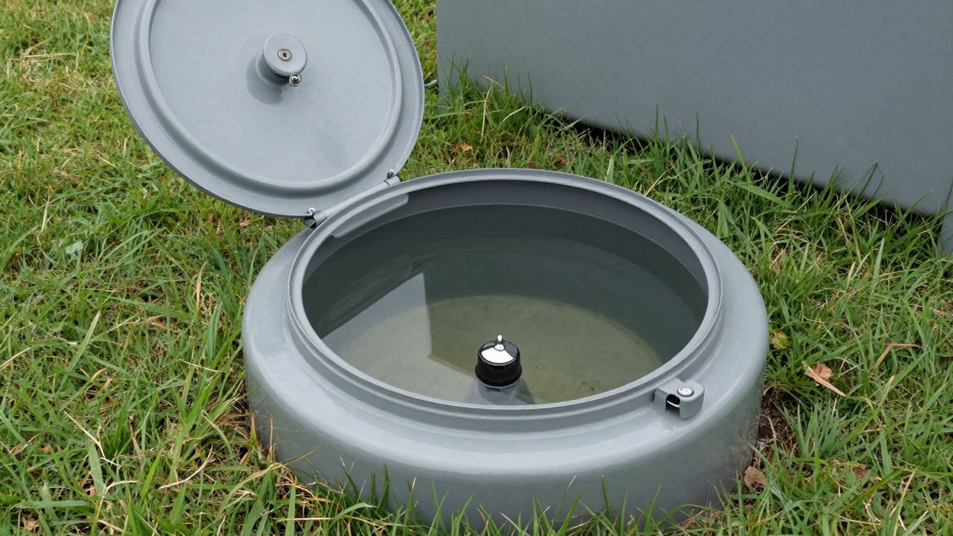 Septic tank maintenance in New Zealand, clear water.