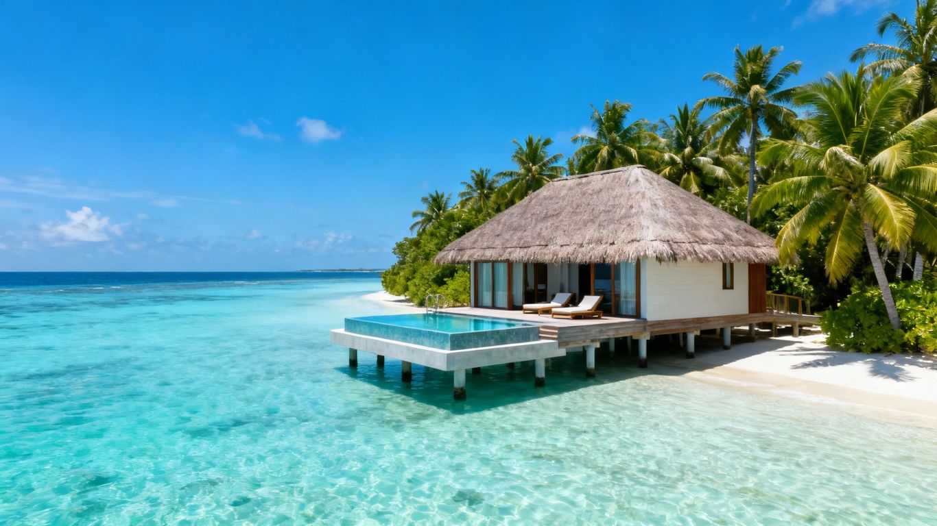 Luxury overwater bungalow in the Maldives
