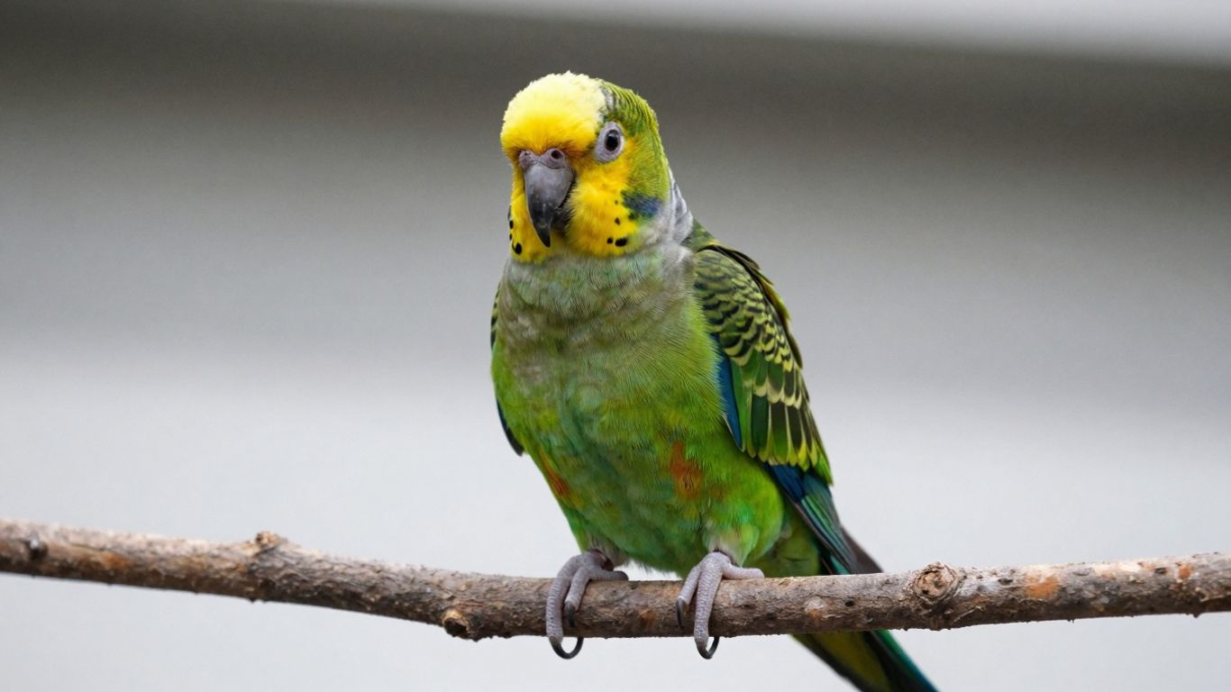 Double Yellow Head Amazon parrot perched on a branch.