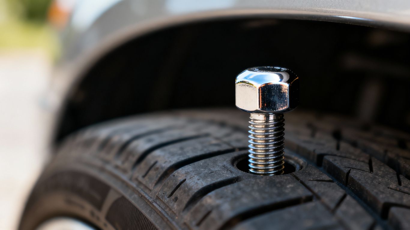 Car tire valve stem with a protective cap.