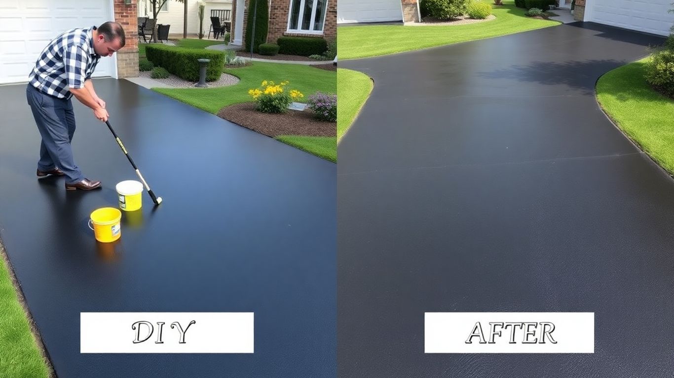 DIY vs. professional driveway sealing comparison.