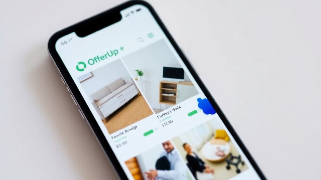 OfferUp app interface on a smartphone screen.